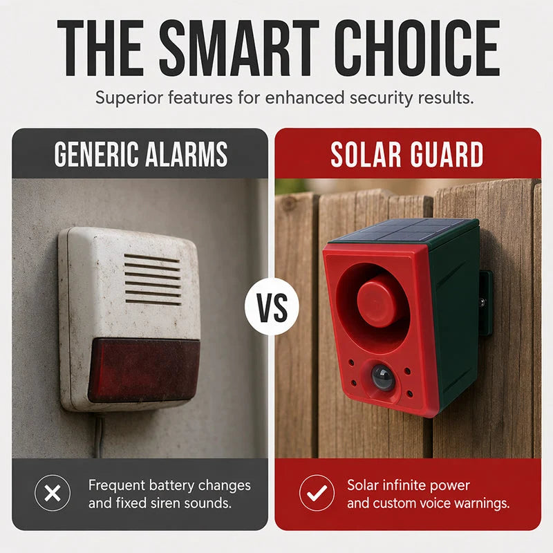 🚨 Limited-time half-price offer! 😱 Solar security light with motion-triggered alarm — waterproof and features a loud siren.