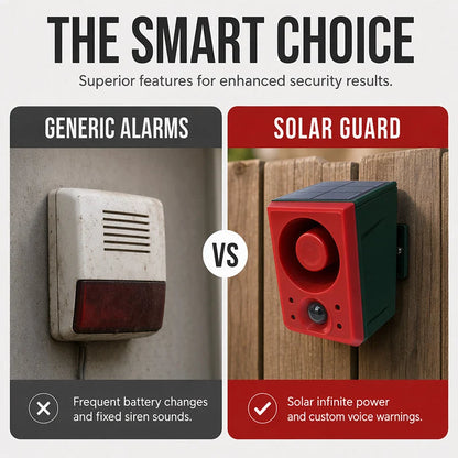 🚨 Limited-time half-price offer! 😱 Solar security light with motion-triggered alarm — waterproof and features a loud siren.