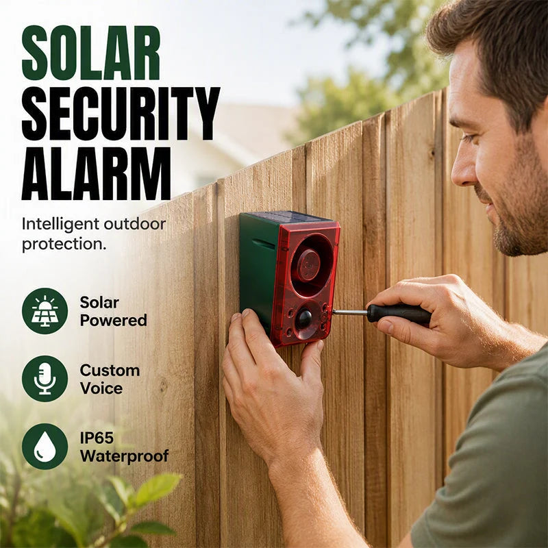 🚨 Limited-time half-price offer! 😱 Solar security light with motion-triggered alarm — waterproof and features a loud siren.