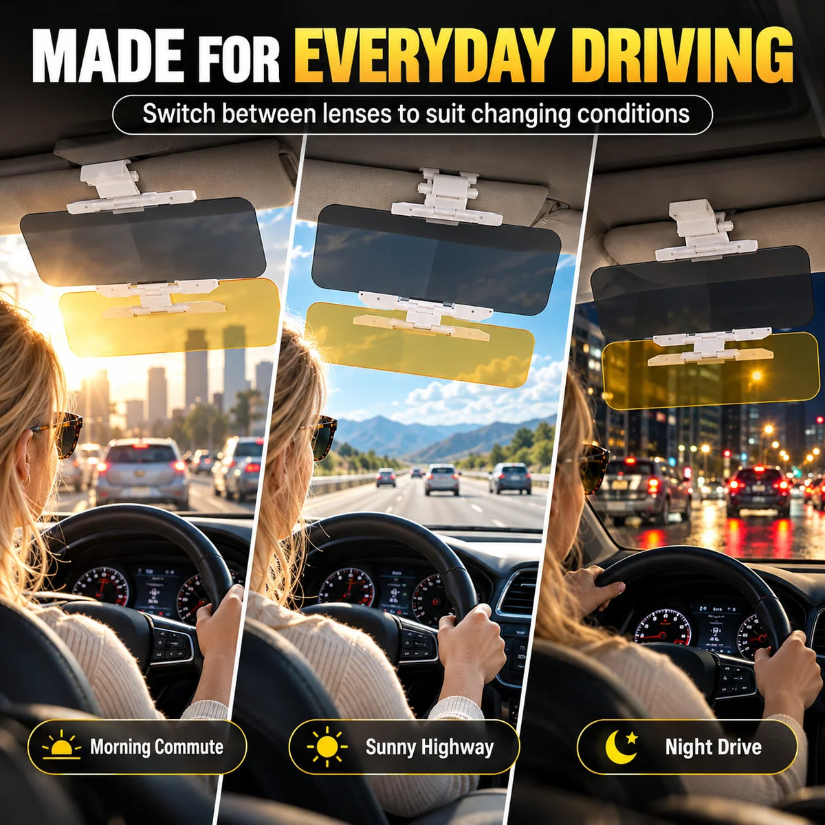 ⏰ Today's Special Offer｜Universal HD Anti-Glare Car Visor for Day & Night 🚗👓