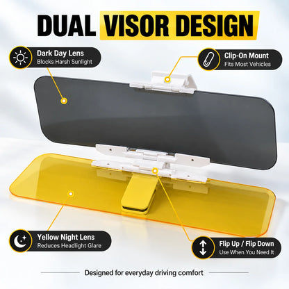 ⏰ Today's Special Offer｜Universal HD Anti-Glare Car Visor for Day & Night 🚗👓