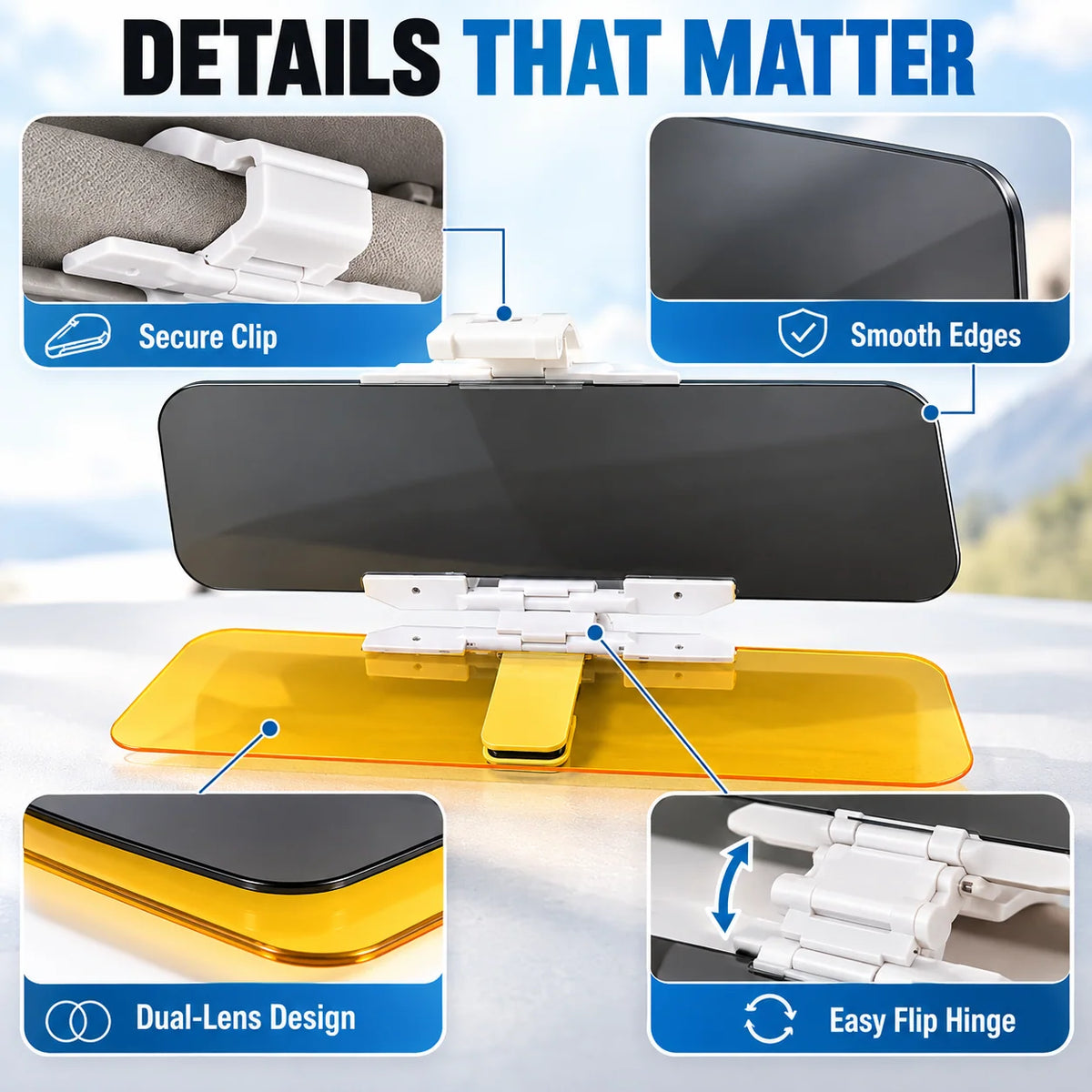 ⏰ Today's Special Offer｜Universal HD Anti-Glare Car Visor for Day & Night 🚗👓