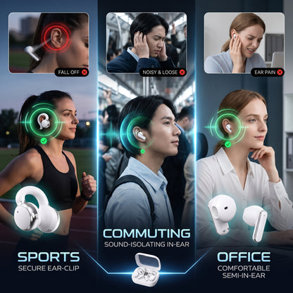 🔥 Limited-time 50% off! 🔥【Six Earphones】Semi-in-ear high-quality, long-lasting battery life new bone conduction Bluetooth earphones