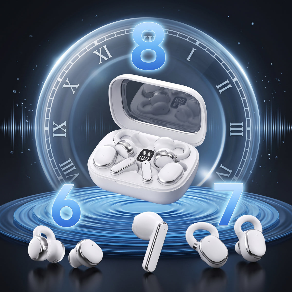 🔥 Limited-time 50% off! 🔥【Six Earphones】Semi-in-ear high-quality, long-lasting battery life new bone conduction Bluetooth earphones
