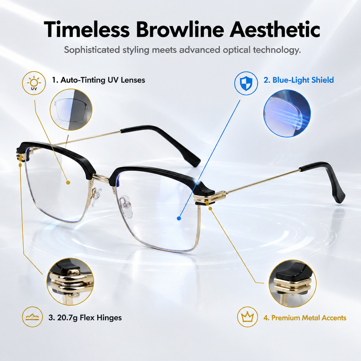 ⏳Buy one get one free for a limited time⏰Anti-blue light photochromic stylish half-rimmed reading glasse