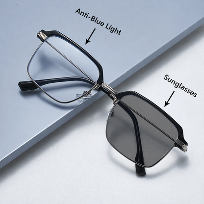 ⏳Buy one get one free for a limited time⏰Anti-blue light photochromic stylish half-rimmed reading glasse