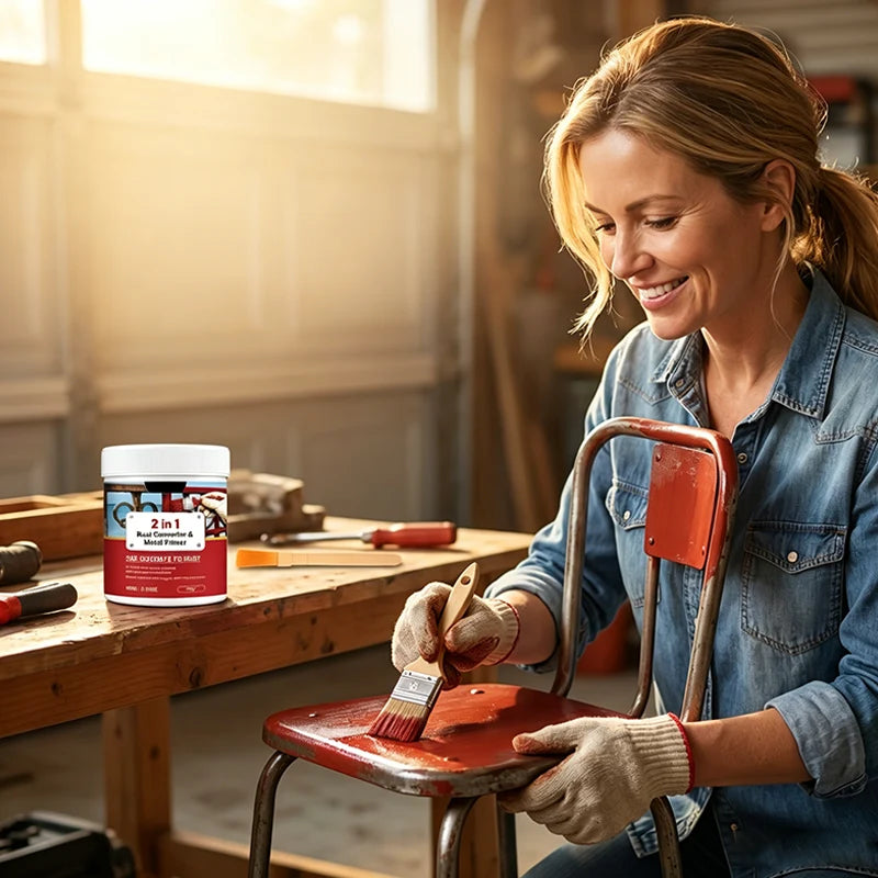 🥳HOT SALE🥳💞Rust Converter –2-in-1 weather-resistant Rust Converter Metallic Paint✅