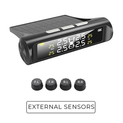🚗50% OFF NOW! ✨ Solar Tire Pressure Monitor - Real-Time 4-Wheel Display with Wireless Sensors & Waterproof Design for Enhanced Safety 🔋🌞
