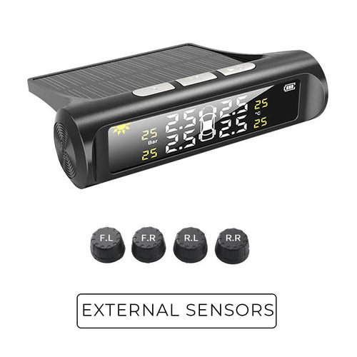 🚗50% OFF NOW! ✨ Solar Tire Pressure Monitor - Real-Time 4-Wheel Display with Wireless Sensors & Waterproof Design for Enhanced Safety 🔋🌞