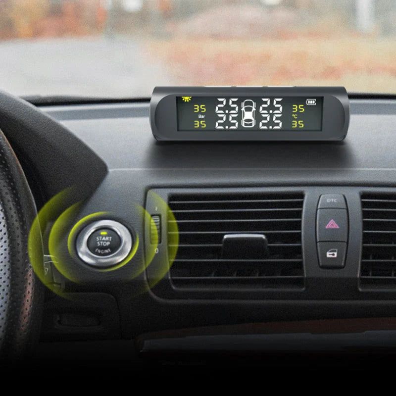🚗50% OFF NOW! ✨ Solar Tire Pressure Monitor - Real-Time 4-Wheel Display with Wireless Sensors & Waterproof Design for Enhanced Safety 🔋🌞