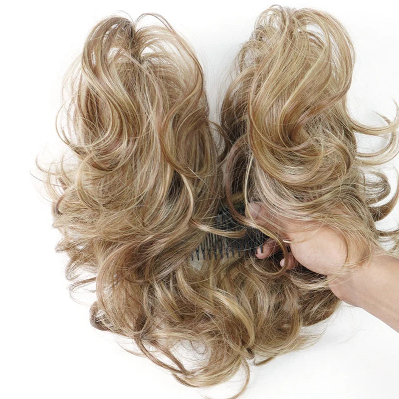 👱‍♀️ 50% Off! ✨ Messy Side Comb Hair Bun – Instant Voluminous Updo Clip-in – 10-second Effortless Styling, Slip-proof All-day Hold, Premium Heat-friendly Fiber Up To 160°c & Lightweight Only 90g – 3 Placement Styles 🎀
