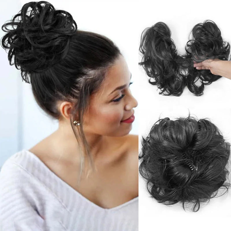 👱‍♀️ 50% Off! ✨ Messy Side Comb Hair Bun – Instant Voluminous Updo Clip-in – 10-second Effortless Styling, Slip-proof All-day Hold, Premium Heat-friendly Fiber Up To 160°c & Lightweight Only 90g – 3 Placement Styles 🎀