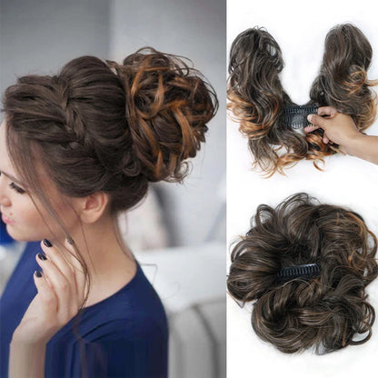 👱‍♀️ 50% Off! ✨ Messy Side Comb Hair Bun – Instant Voluminous Updo Clip-in – 10-second Effortless Styling, Slip-proof All-day Hold, Premium Heat-friendly Fiber Up To 160°c & Lightweight Only 90g – 3 Placement Styles 🎀