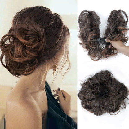 👱‍♀️ 50% Off! ✨ Messy Side Comb Hair Bun – Instant Voluminous Updo Clip-in – 10-second Effortless Styling, Slip-proof All-day Hold, Premium Heat-friendly Fiber Up To 160°c & Lightweight Only 90g – 3 Placement Styles 🎀