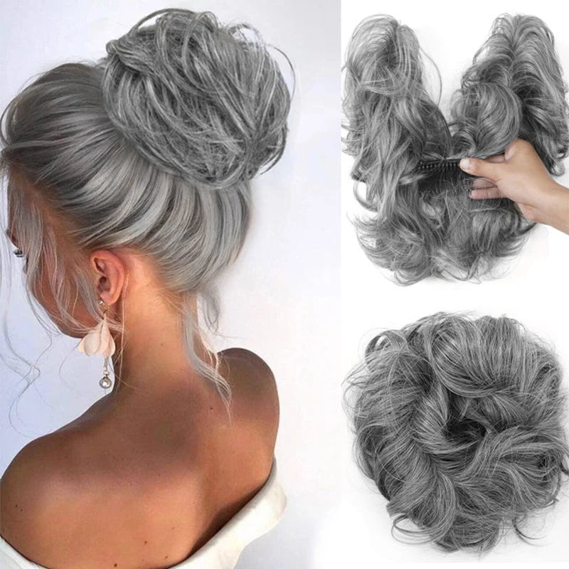 👱‍♀️ 50% Off! ✨ Messy Side Comb Hair Bun – Instant Voluminous Updo Clip-in – 10-second Effortless Styling, Slip-proof All-day Hold, Premium Heat-friendly Fiber Up To 160°c & Lightweight Only 90g – 3 Placement Styles 🎀