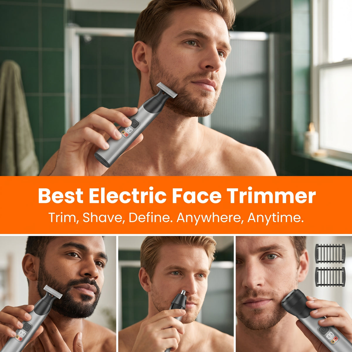⚡Limited-time 50%OFF🍛3-in-1 Men's Shaver Multifunctional Magnetic Head Replacement Shaving Set