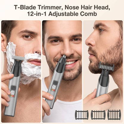 ⚡Limited-time 50%OFF🍛3-in-1 Men's Shaver Multifunctional Magnetic Head Replacement Shaving Set