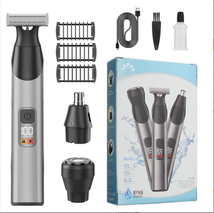 ⚡Limited-time 50%OFF🍛3-in-1 Men's Shaver Multifunctional Magnetic Head Replacement Shaving Set