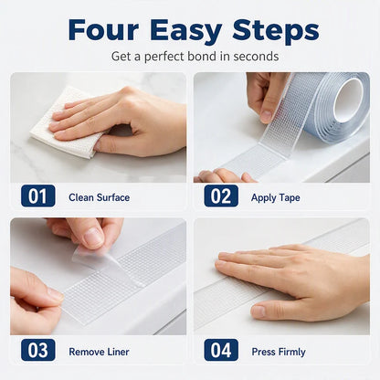 Stick Anything Instantly! Washable Nano Double-Sided Tape