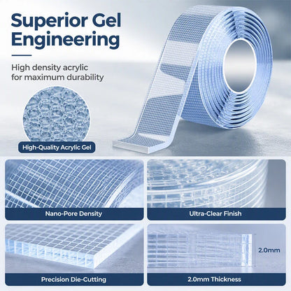 Stick Anything Instantly! Washable Nano Double-Sided Tape