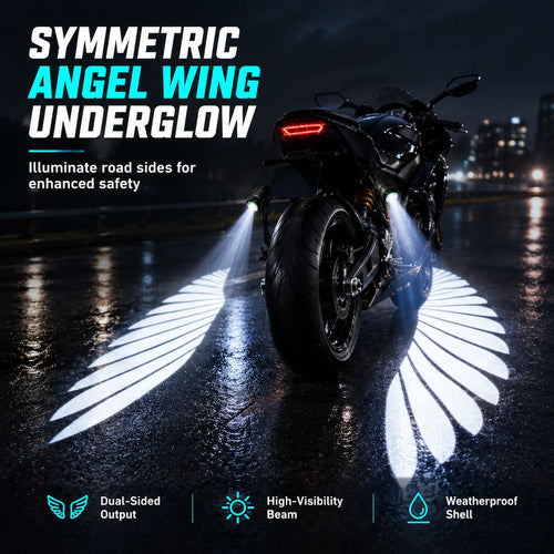 🏍️🔥Motorcycle LED Angel Wings Ground Projection Lights