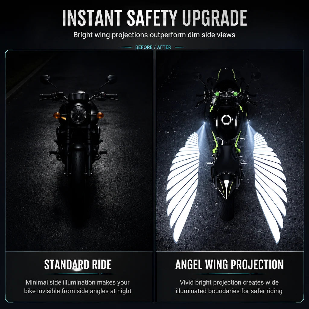 🏍️🔥Motorcycle LED Angel Wings Ground Projection Lights