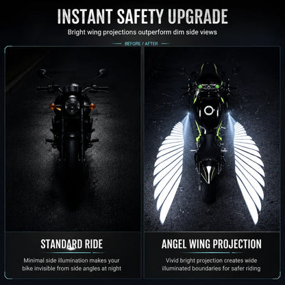 🏍️🔥Motorcycle LED Angel Wings Ground Projection Lights