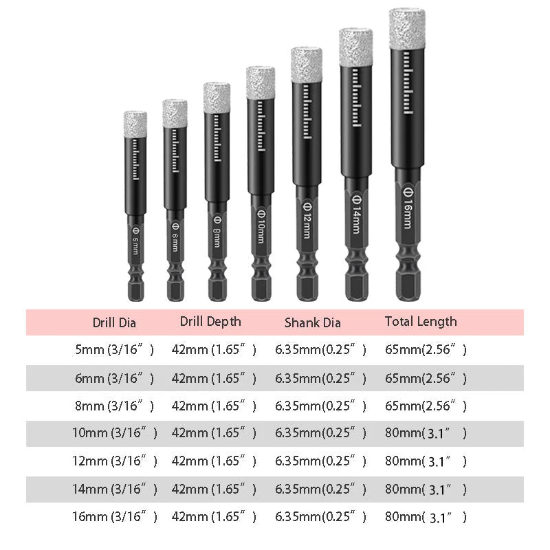 💞50K+ SOLD!🪚🛡️ 50% OFF! Diamond Drill Bits Set – 5‑16mm sizes, hex shank fits most drills. Dry or wet use – smooth, precise holes every time! 💎💪