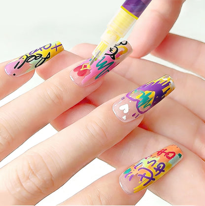 🔥🎨12 Colors Nail Art Pens Set DIY Nail Art Pens Painting Pens