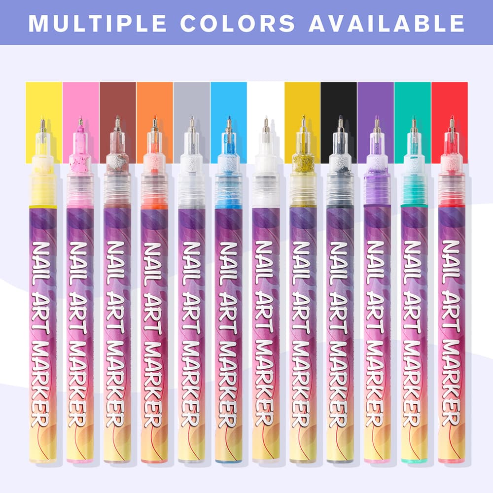 🔥🎨12 Colors Nail Art Pens Set DIY Nail Art Pens Painting Pens