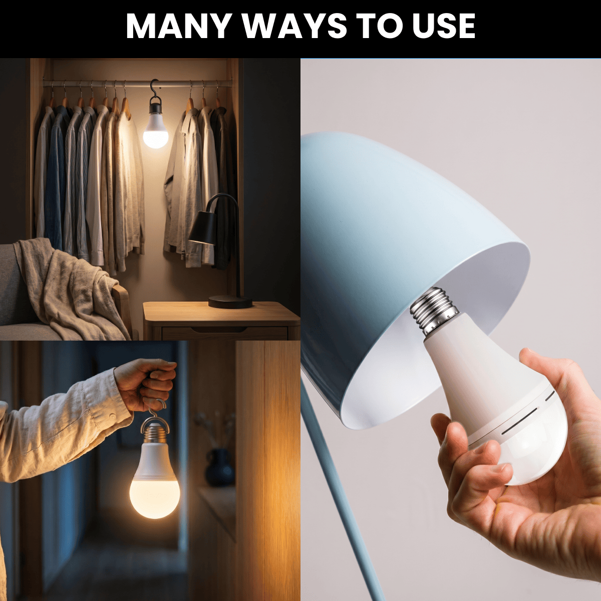 💡🛋️ 3PC Set – Rechargeable Emergency Light Bulbs