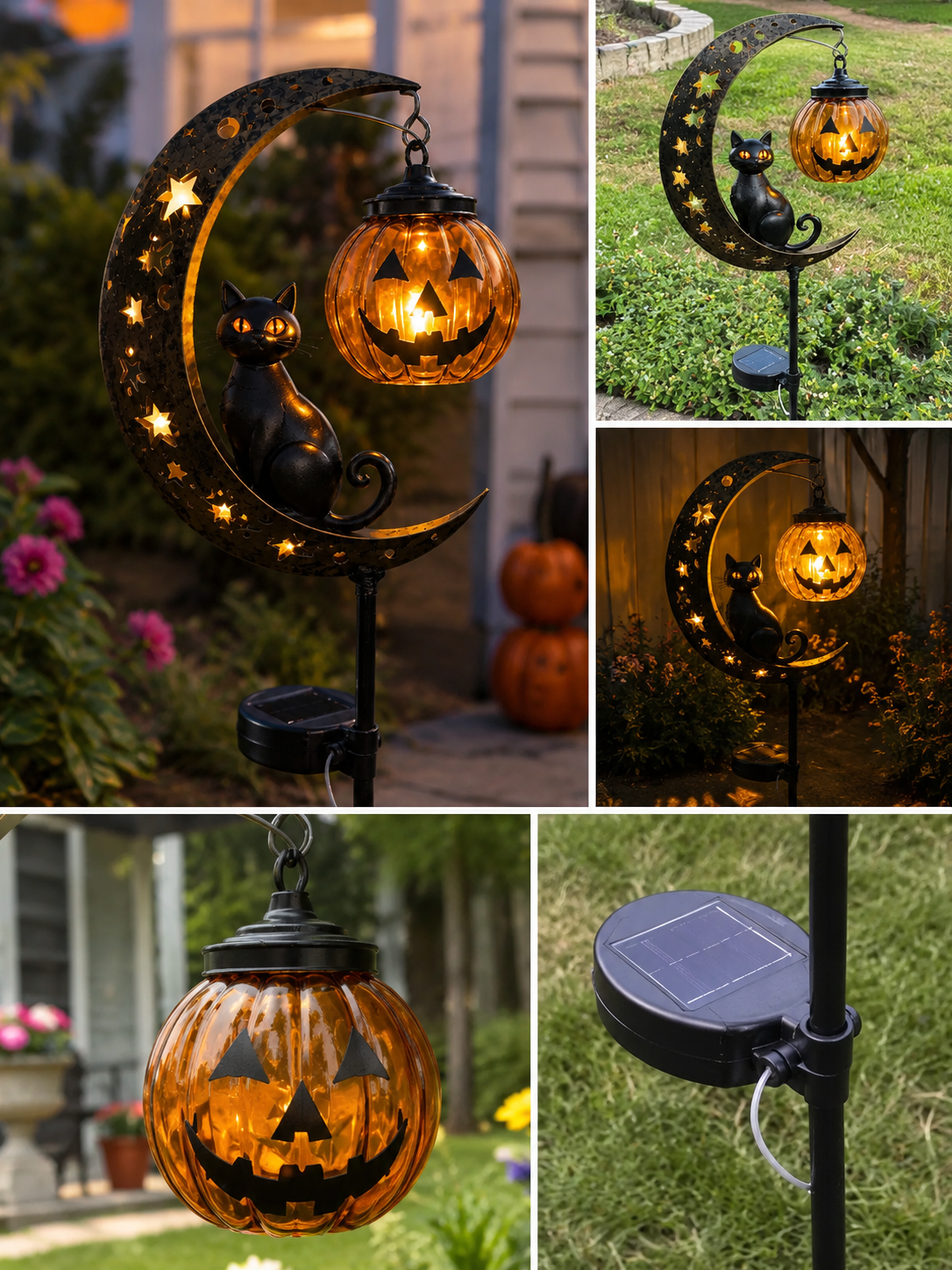 🎃 Halloween Early Bird Sale🌙 50% OFF Pumpkin Moon Garden Stake Light