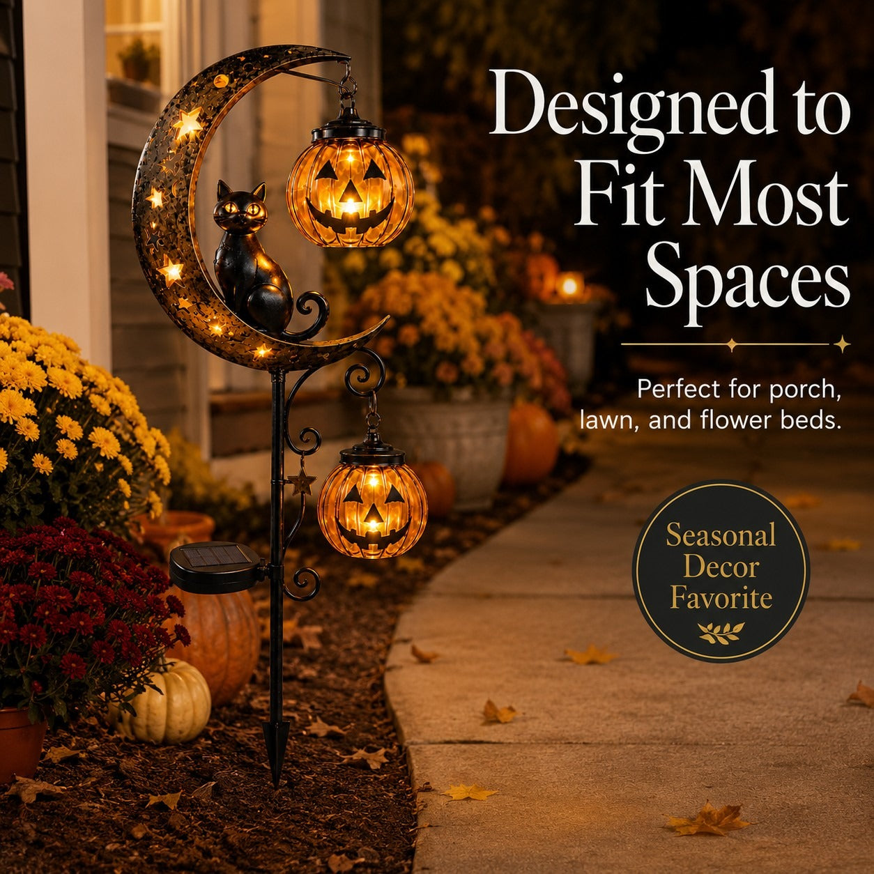 🎃 Halloween Early Bird Sale🌙 50% OFF Pumpkin Moon Garden Stake Light