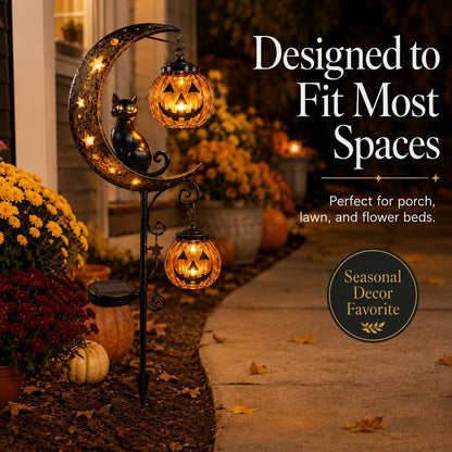 🎃 Halloween Early Bird Sale🌙 50% OFF Pumpkin Moon Garden Stake Light