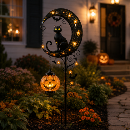🎃 Halloween Early Bird Sale🌙 50% OFF Pumpkin Moon Garden Stake Light
