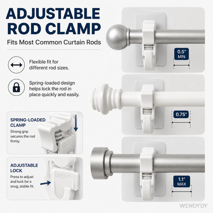 🔥50%off🔥Nail-Free Adjustable Curtain Rod Hooks
