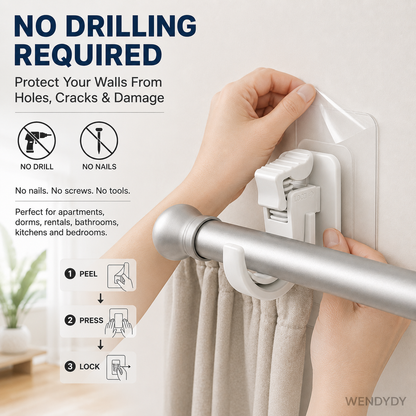 🔥50%off🔥Nail-Free Adjustable Curtain Rod Hooks