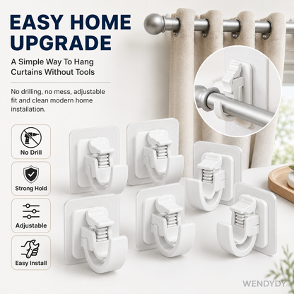 🔥50%off🔥Nail-Free Adjustable Curtain Rod Hooks