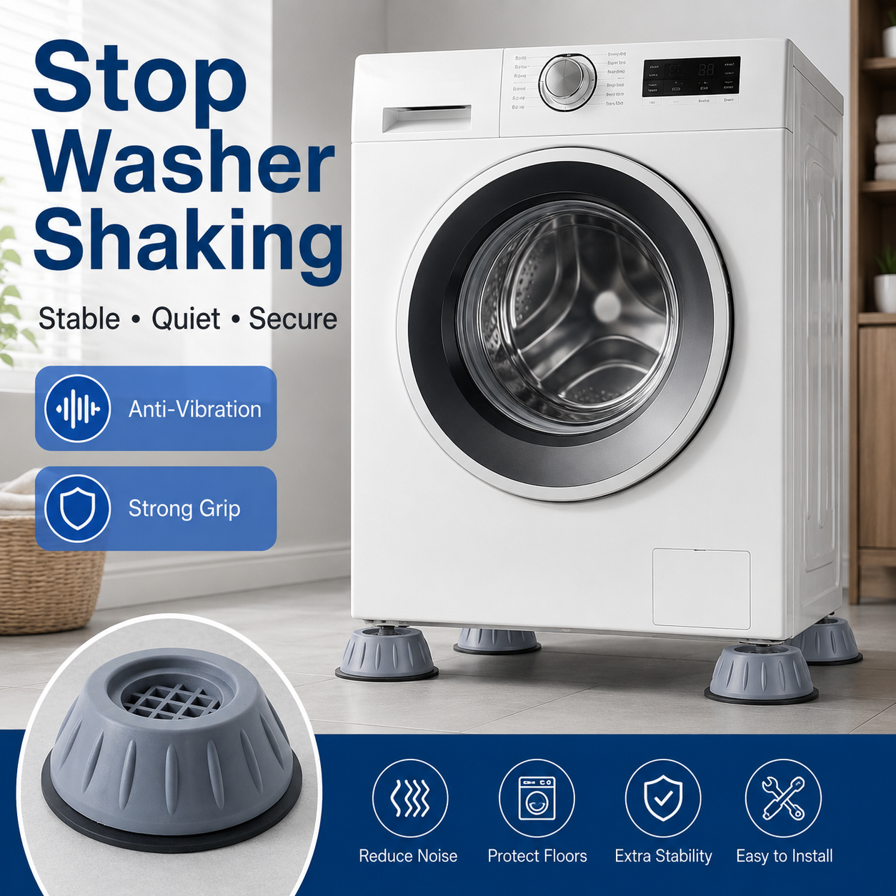 🔥Limited-time 50% off offer✨Universal washing machine feet mats (4-pack)