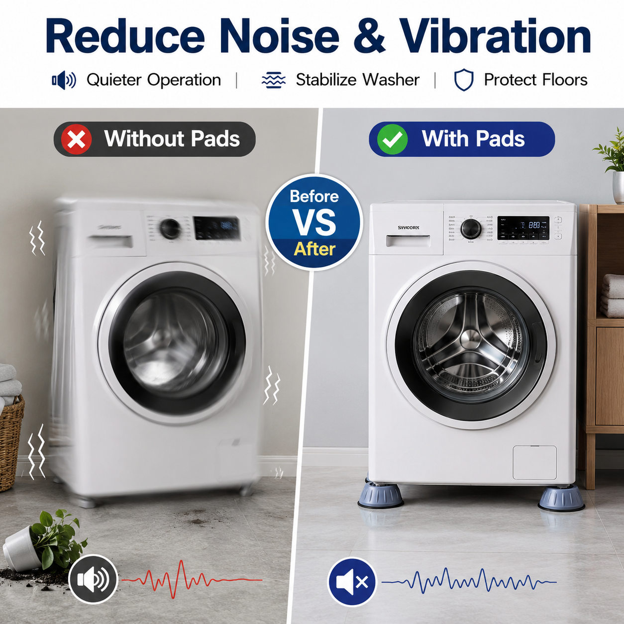 🔥Limited-time 50% off offer✨Universal washing machine feet mats (4-pack)