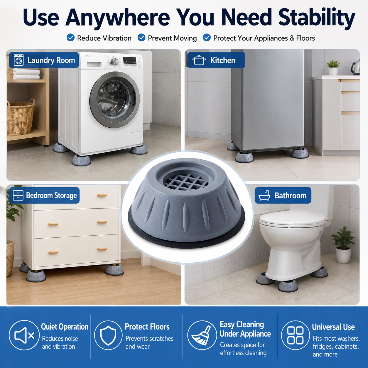 🔥Limited-time 50% off offer✨Universal washing machine feet mats (4-pack)