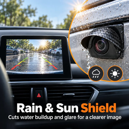 🔥Limited Time 50%OFF ⚡BUY 1 GET 1 FREE!Car Camera Rain Shield – Rear & Side Lens Sun Visor Cover