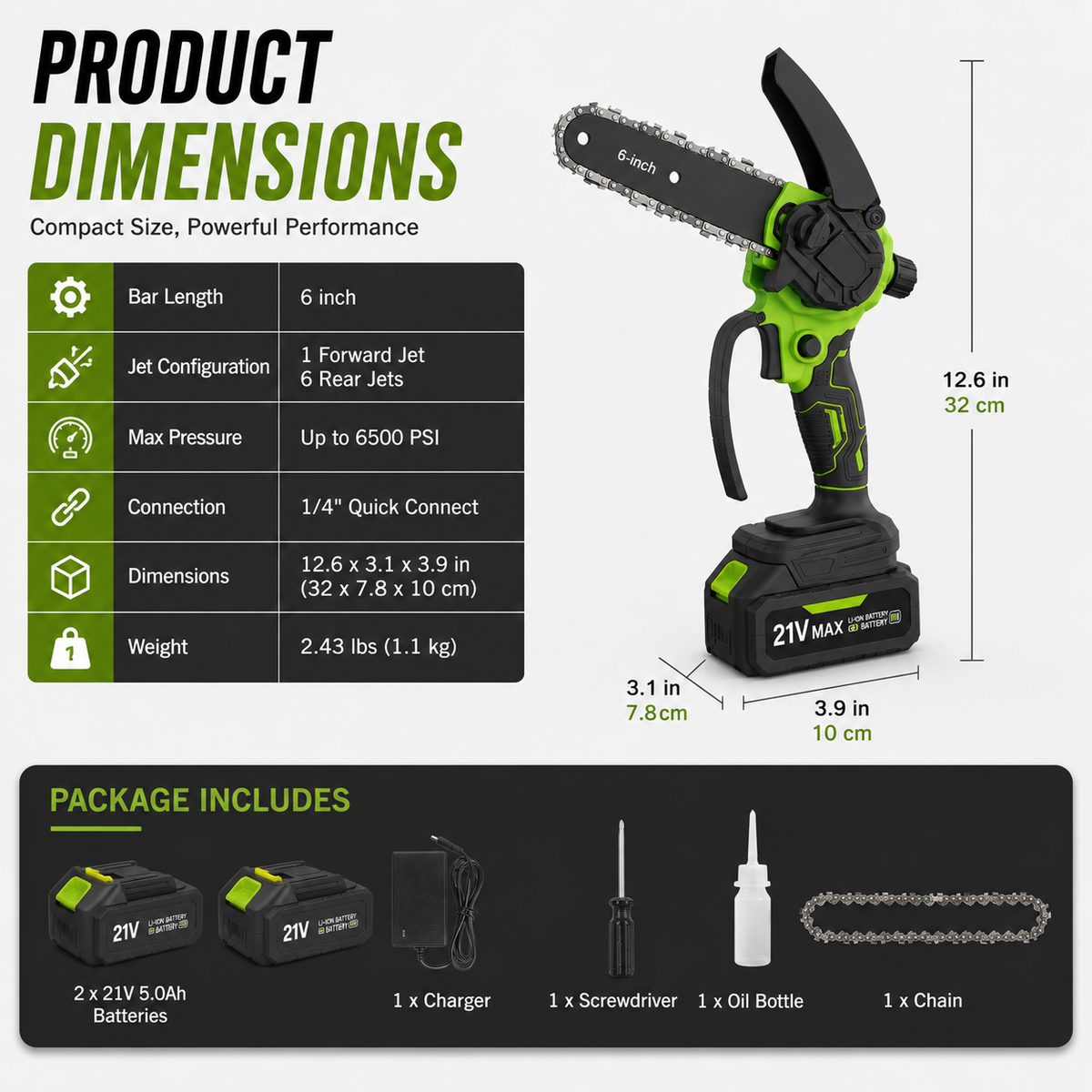 🔥 50% OFF 6-Inch Cordless Mini Chainsaw 🌿 Lightweight Power for Easy Cutting