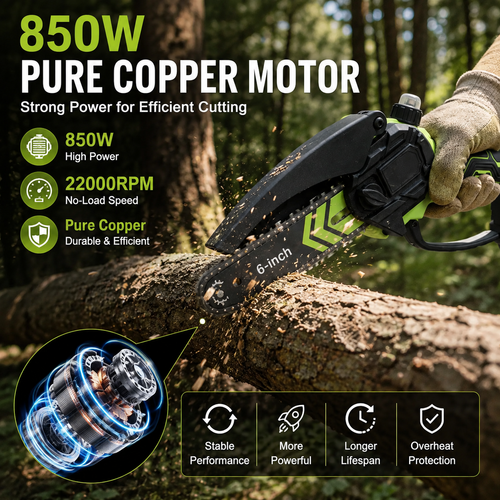 🔥 50% OFF 6-Inch Cordless Mini Chainsaw 🌿 Lightweight Power for Easy Cutting
