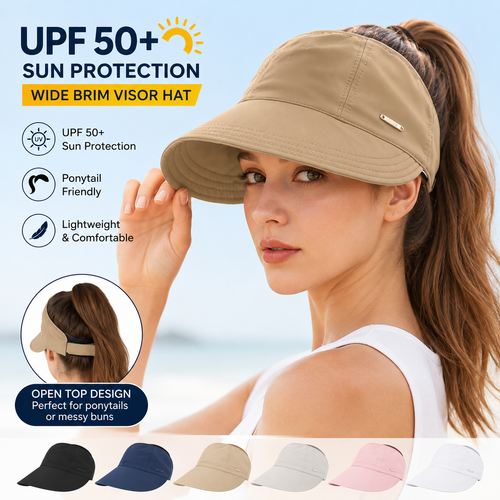 🔥Save 50%! ✨UPF 50+ Wide Brim Sun Visor Hat
