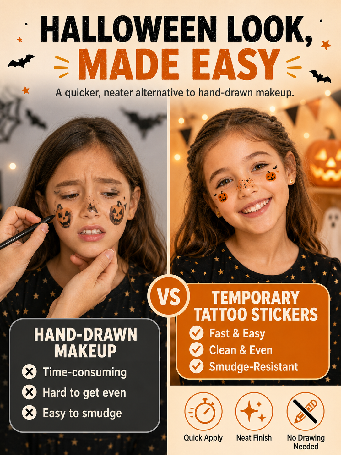 🎃 Special Offer ✨ Halloween Makeup Temporary Tattoos