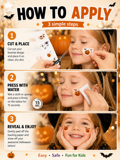 🎃 Special Offer ✨ Halloween Makeup Temporary Tattoos