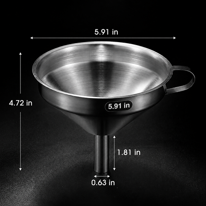 🍳304 Stainless Steel Kitchen Funnel with Fine Mesh Strainer – Fast, Clean & Mess-Free Pouring