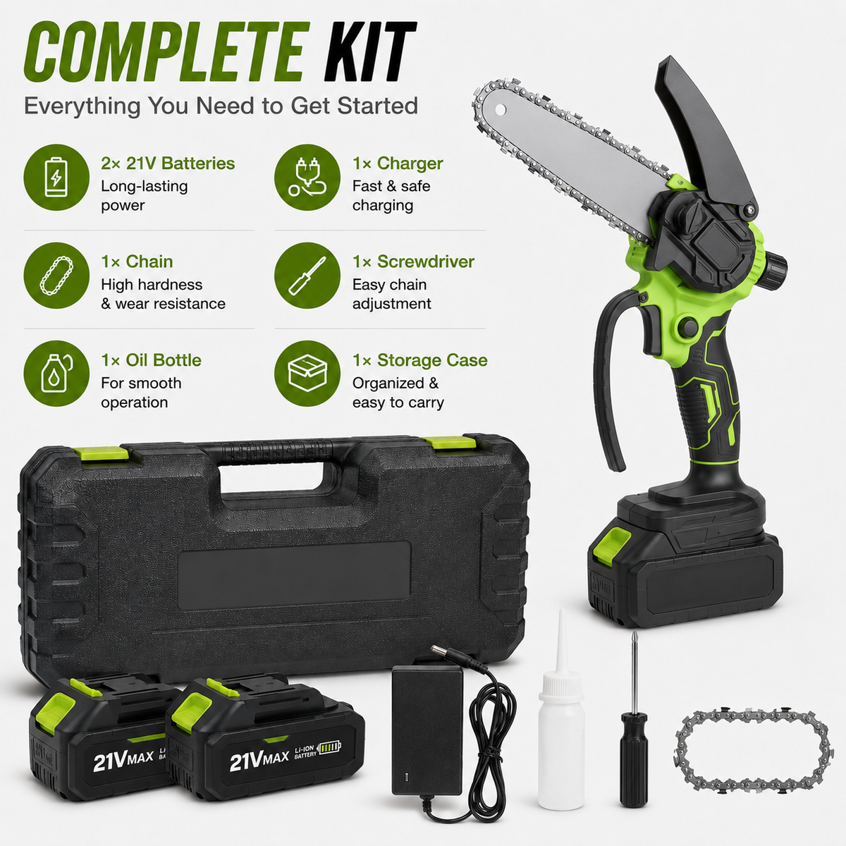 🔥 50% OFF 6-Inch Cordless Mini Chainsaw 🌿 Lightweight Power for Easy Cutting