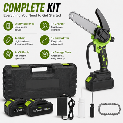 🔥 50% OFF 6-Inch Cordless Mini Chainsaw 🌿 Lightweight Power for Easy Cutting